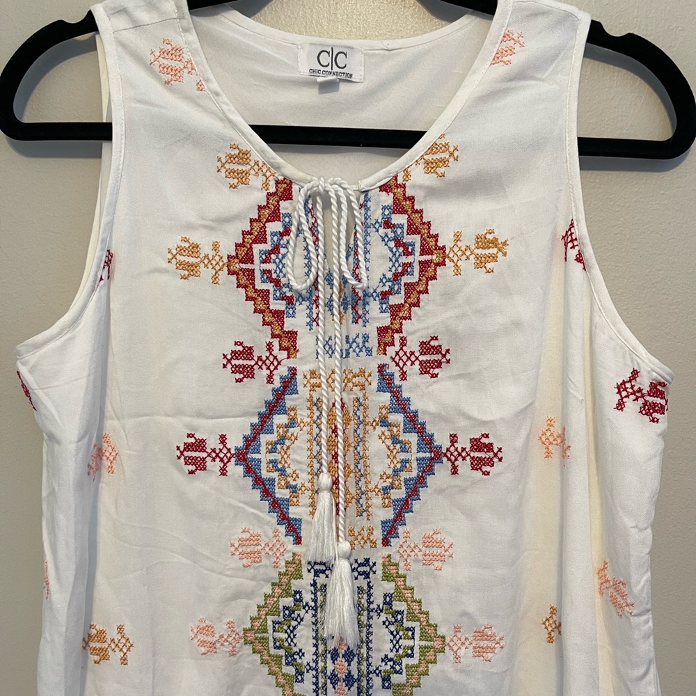 Chic Connections Embroidered Tank Top Dress - Picture 3 of 6